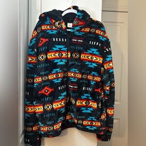 Southwest Aztec Navajo print fleece sherpa jacket